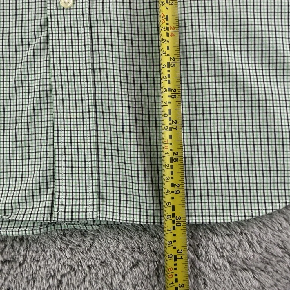 Polo Ralph Lauren Non Iron Shirt Mens Large Green Check Button Up Cotton Preppy